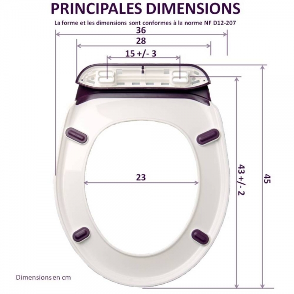 Abattant et lunette WC Blanc / Gris - Lalunet